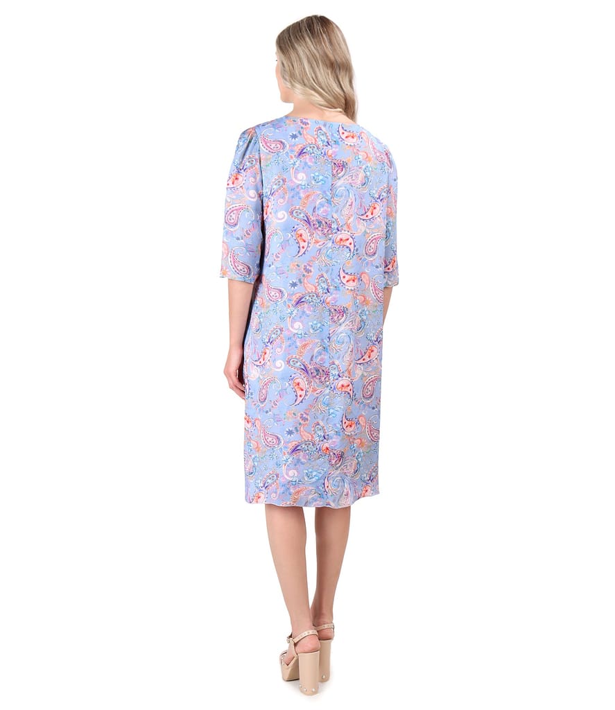 Rochie lejera din serj de viscoza imprimata cu motive paisley