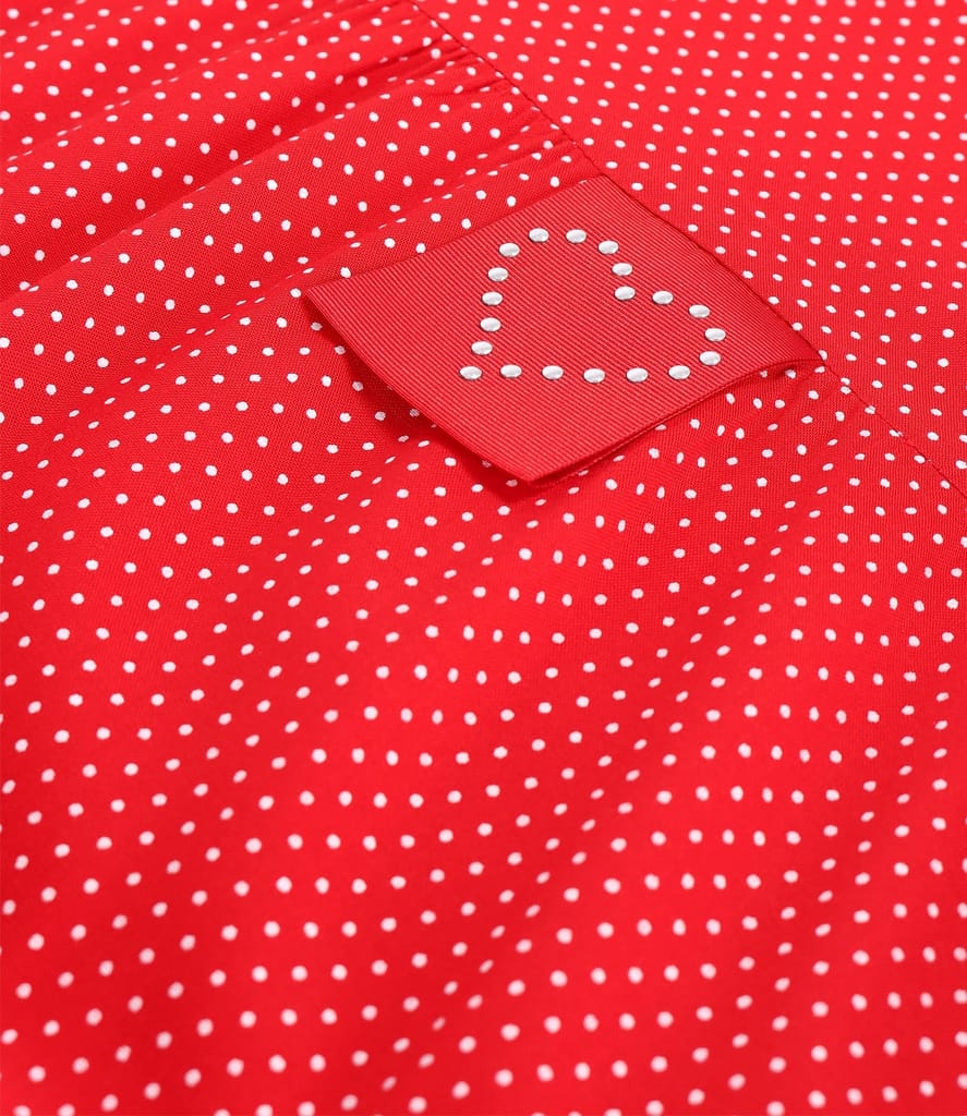 Rochie lunga cu volane din viscoza imprimata cu picouri