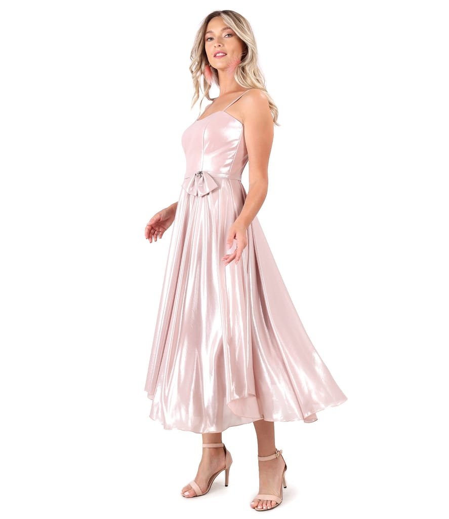 Rochie de seara cu corset si fusta din voal sidefat