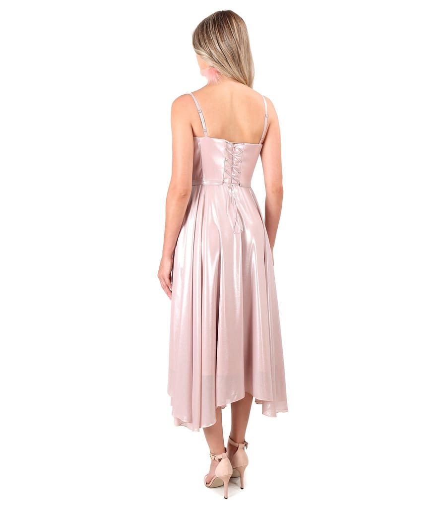 Rochie de seara cu corset si fusta din voal sidefat