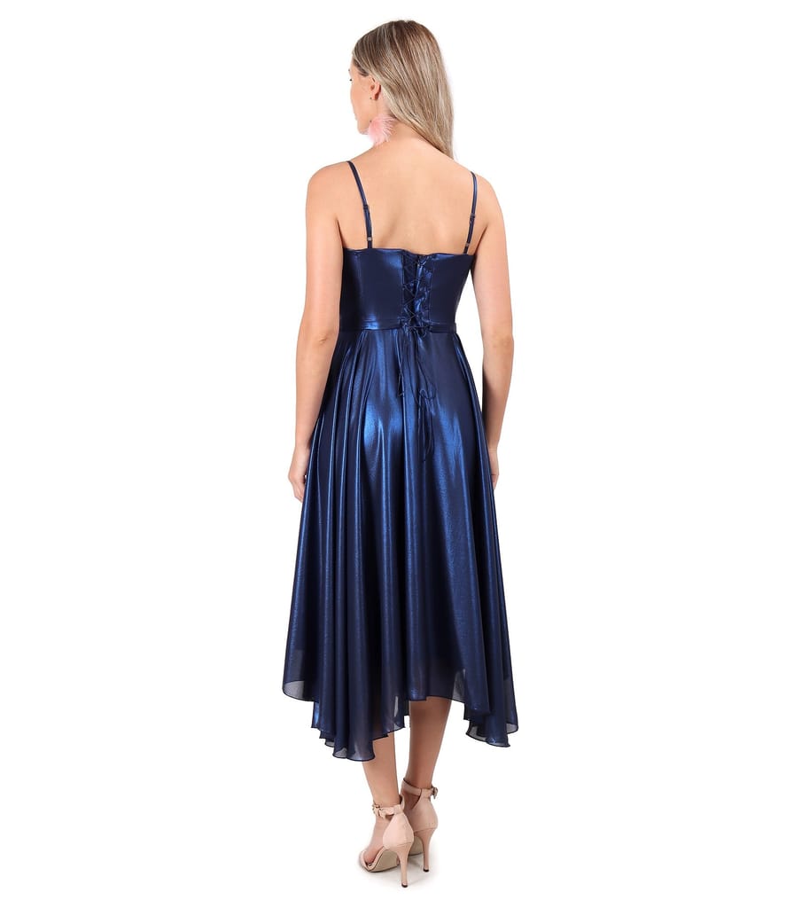 Rochie de seara cu corset si fusta din voal sidefat