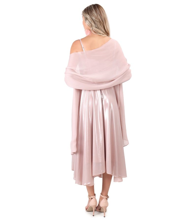 Sal din voal de matase naturala cu rochie de ocazie