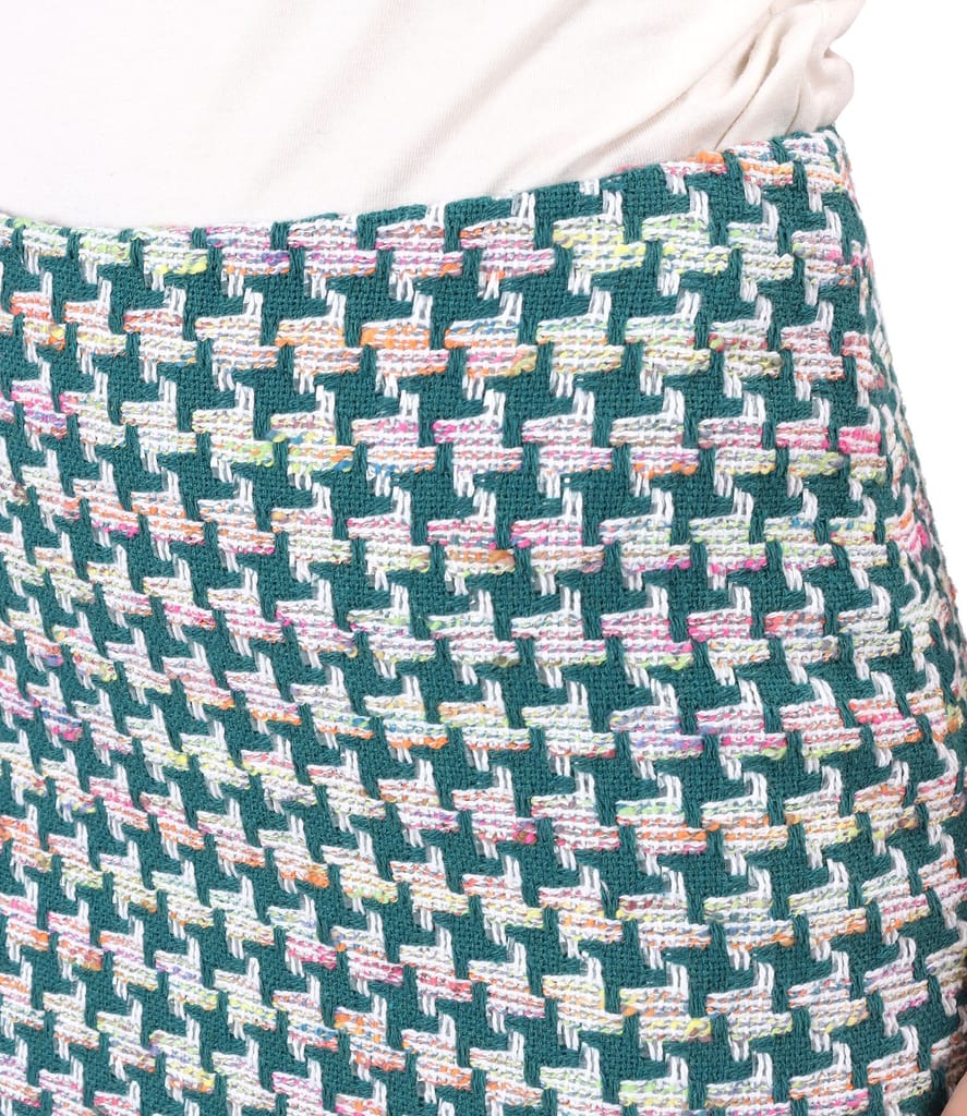 Fusta office din bucle multicolor cu bumbac