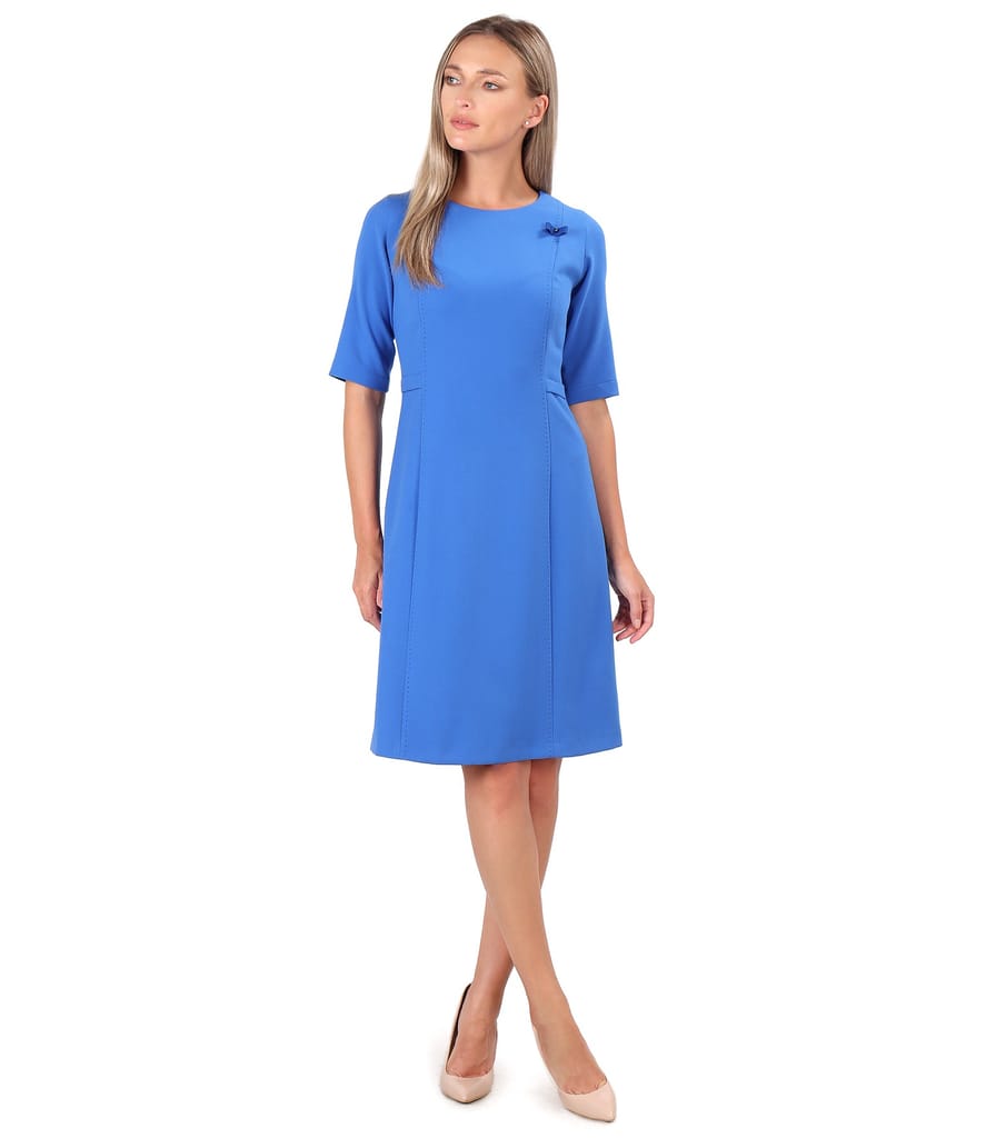 Rochie office evazata cu cusatura decorativa