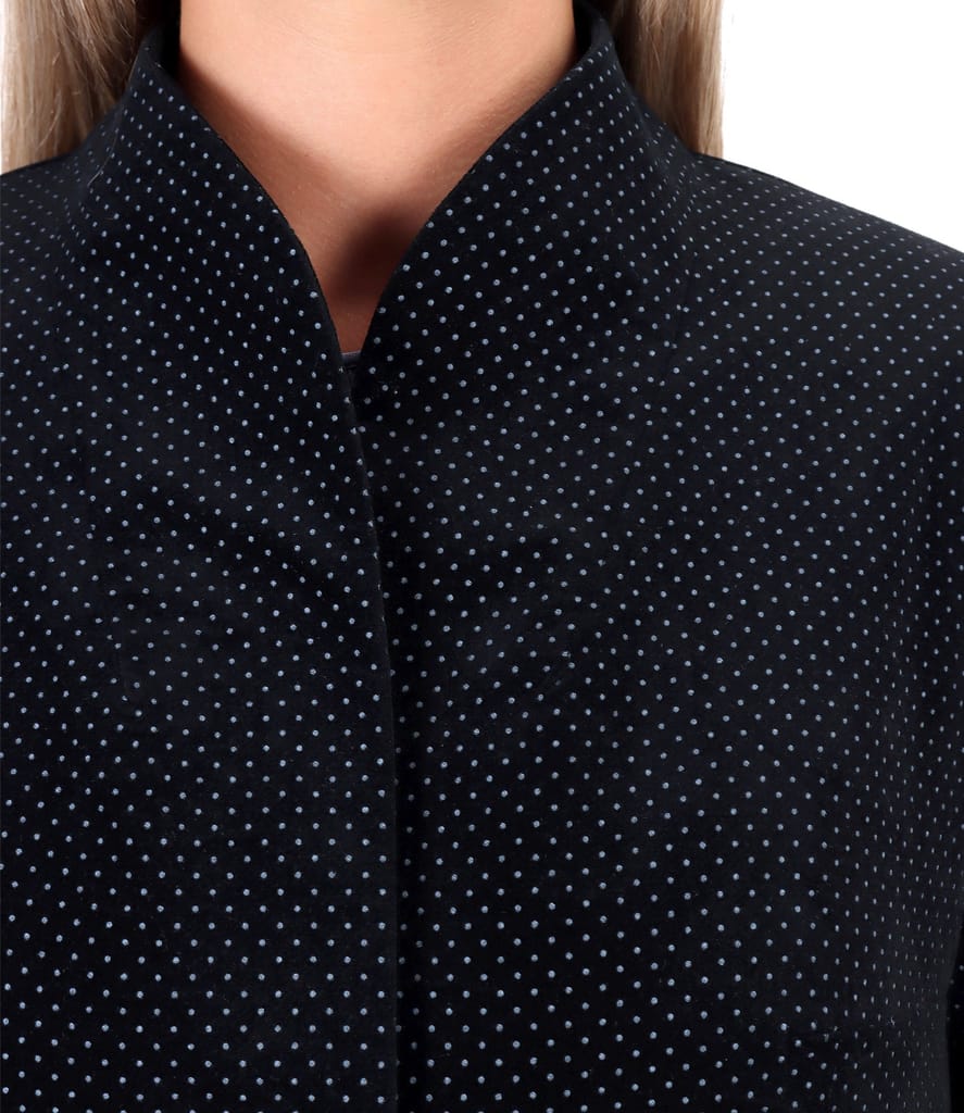 Pardesiu din catifea elastica de bumbac imprimata cu picouri