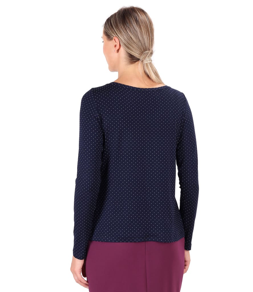 Bluza din jerse elastic de viscoza imprimat cu picouri