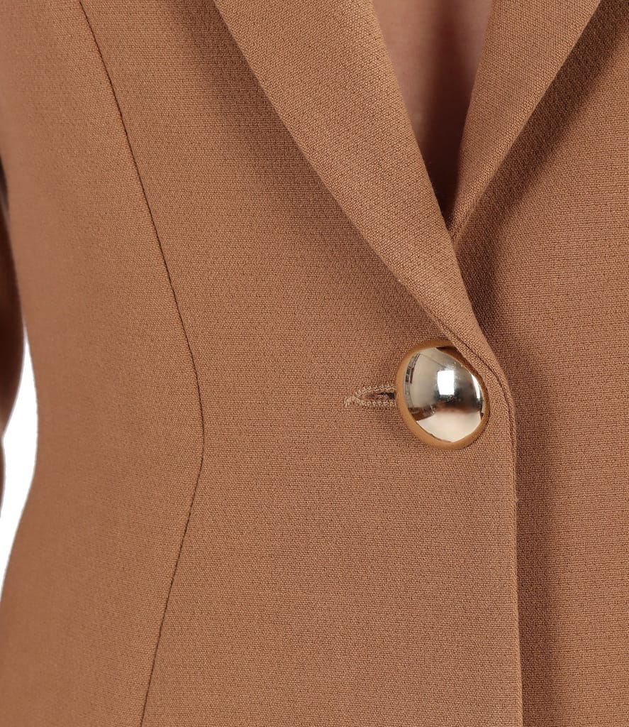 Sacou office din stofa plina elastica cu lant decorativ