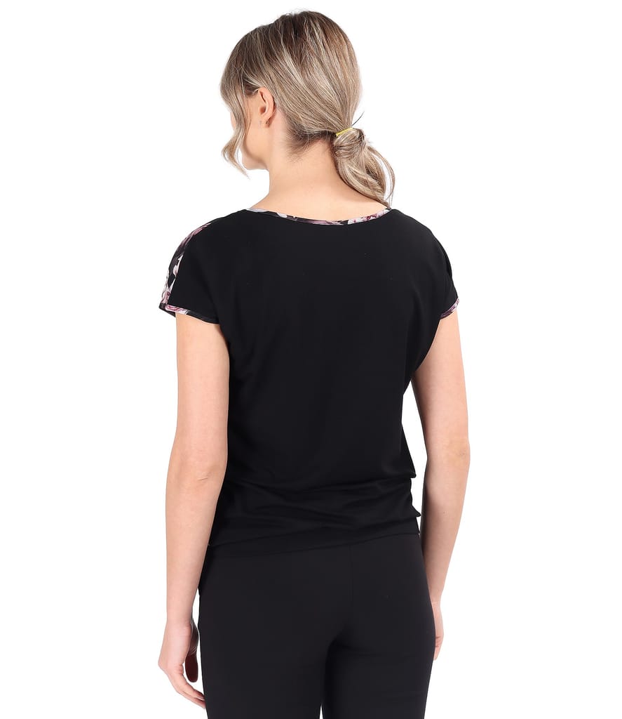 Bluza cu fata voal imprimat cu motive florale