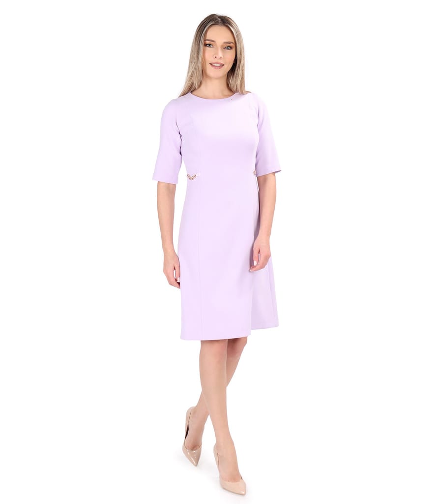 Rochie office evazata din stofa elastica