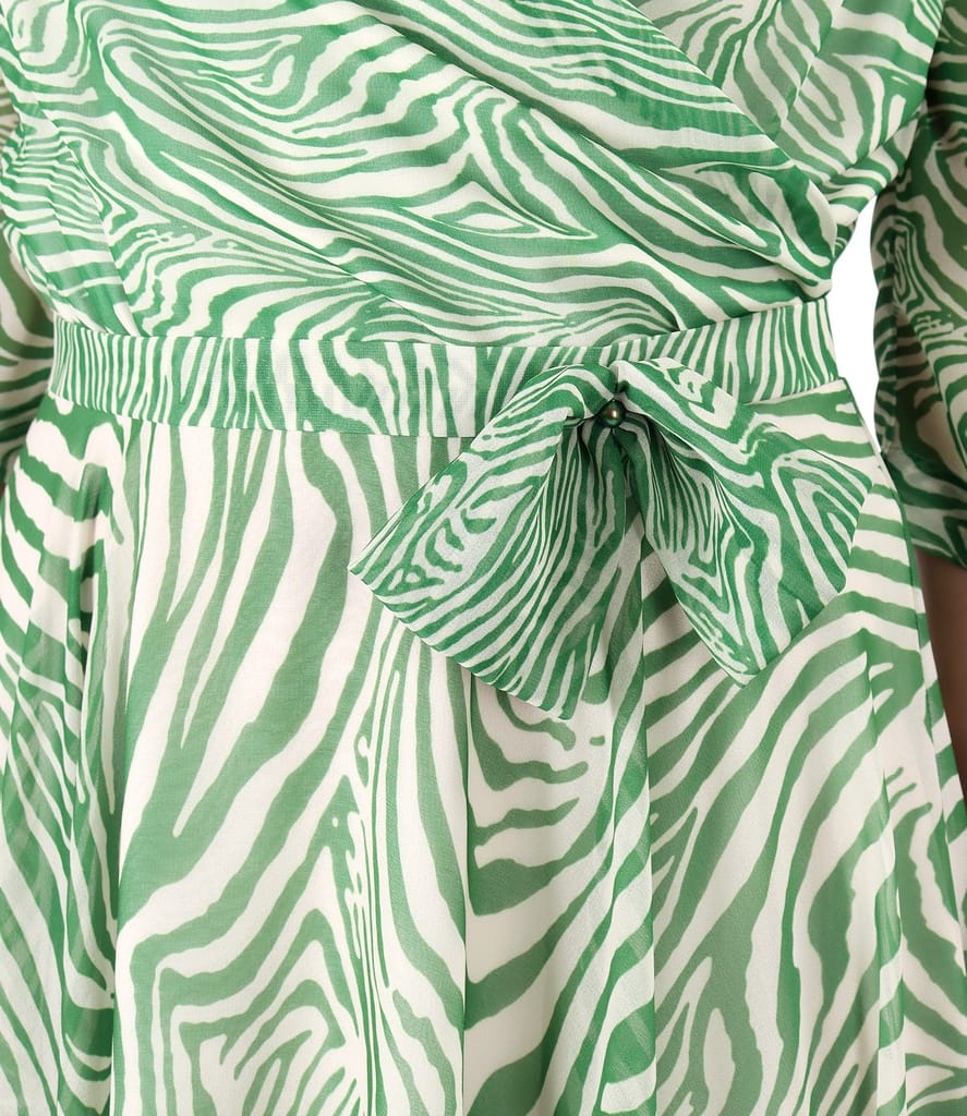 Rochie eleganta din voal cu funda in talie