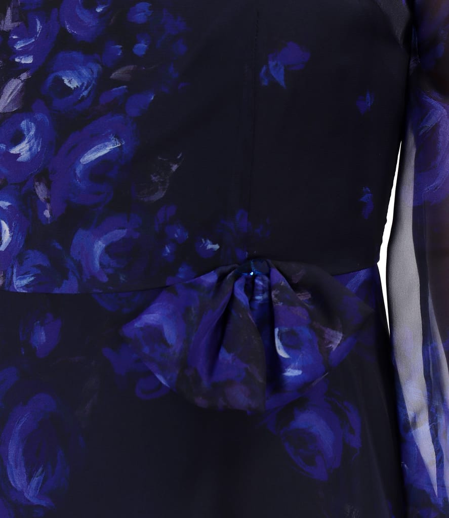 Rochie midi din voal imprimat digital cu motive florale