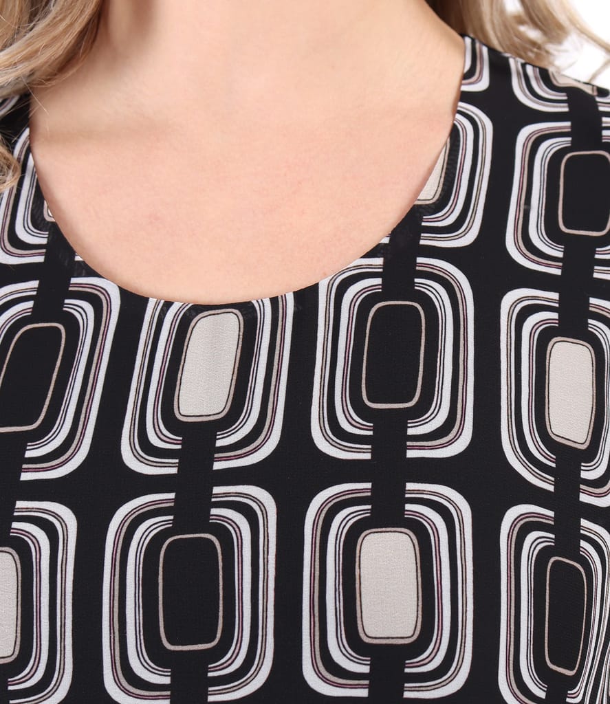 Rochie midi cu volane din voal imprimat digital