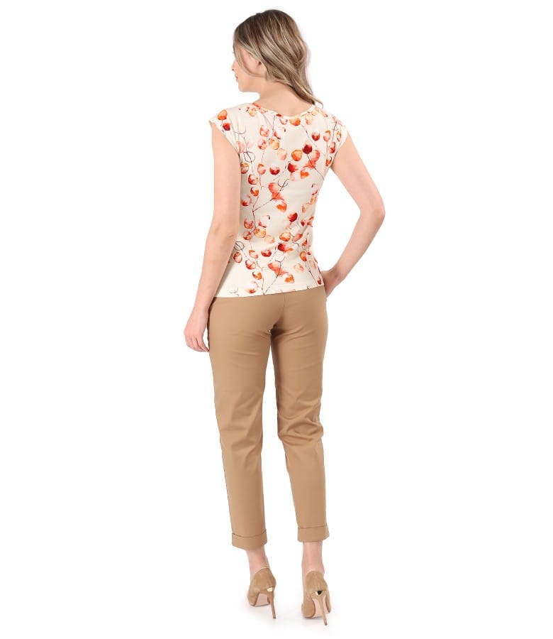 Bluza din jerse cu print digital si pantaloni din bumbac elastic