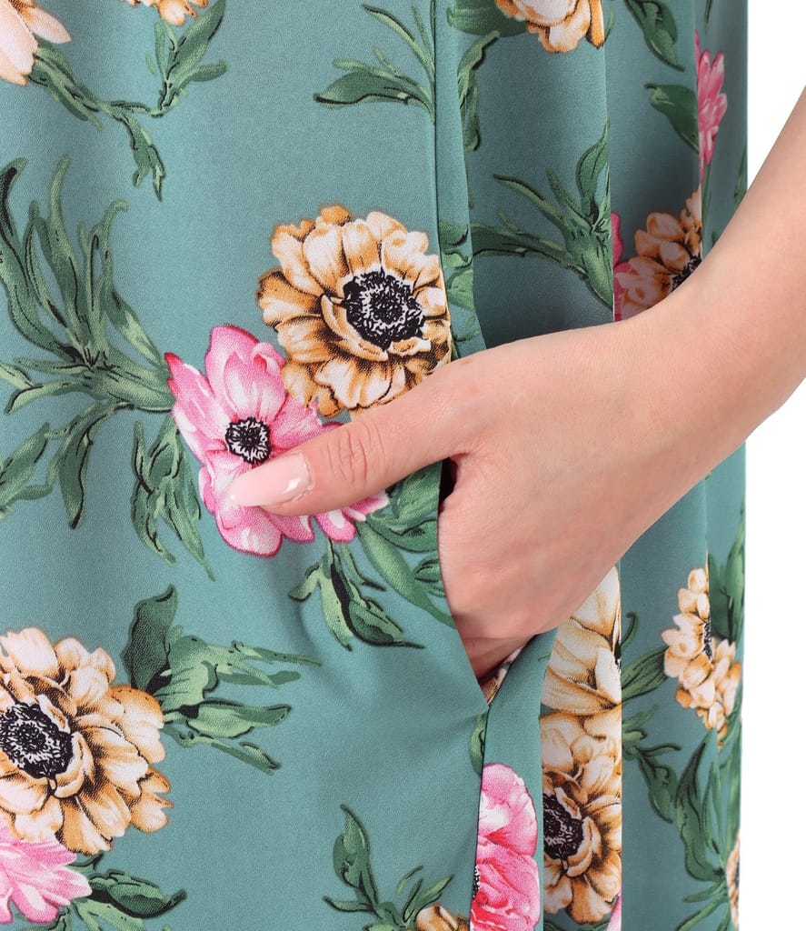 Rochie midi imprimata cu motive florale