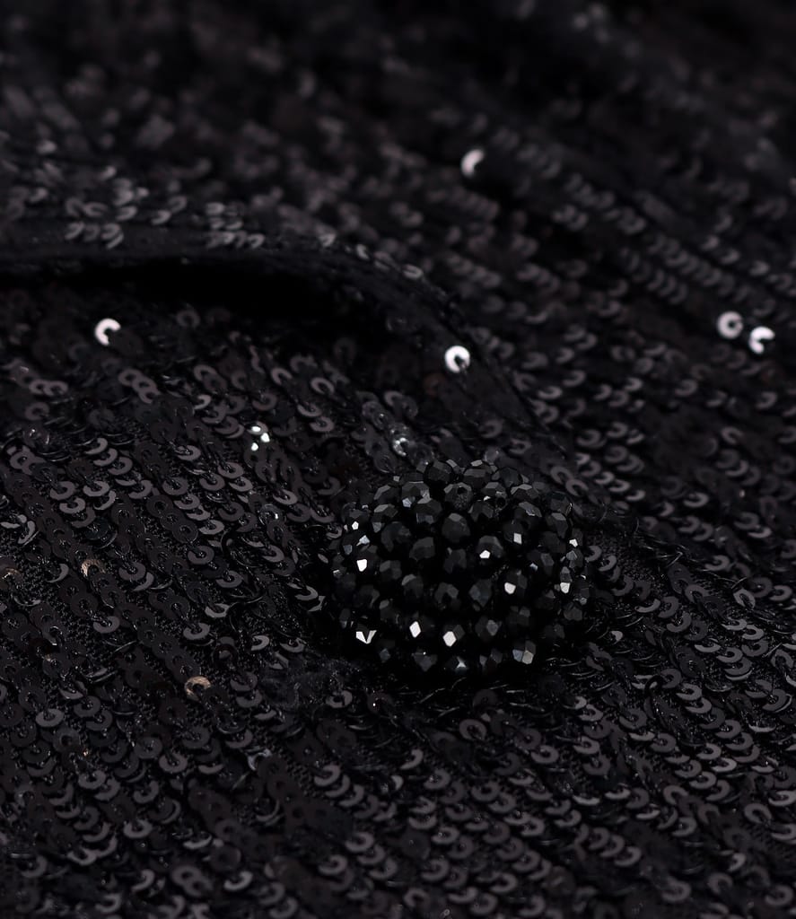 Sacou elegant din paiete metalizate negre