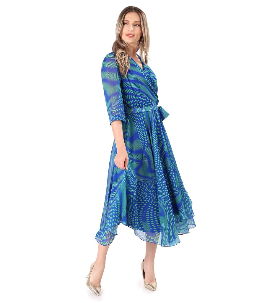 Rochie eleganta din voal imprimat