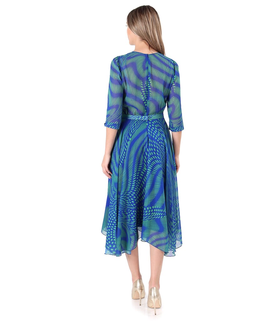 Rochie eleganta din voal imprimat