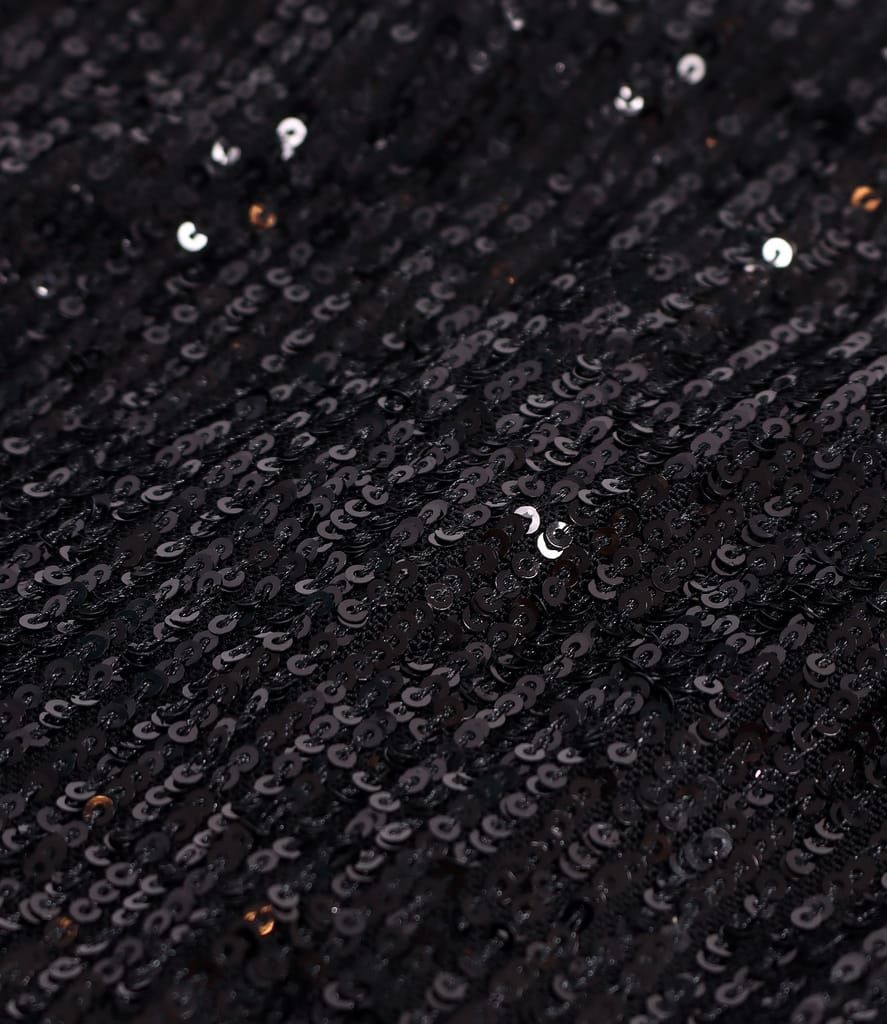 Rochie de seara midi din paiete metalizate negre cu bretele