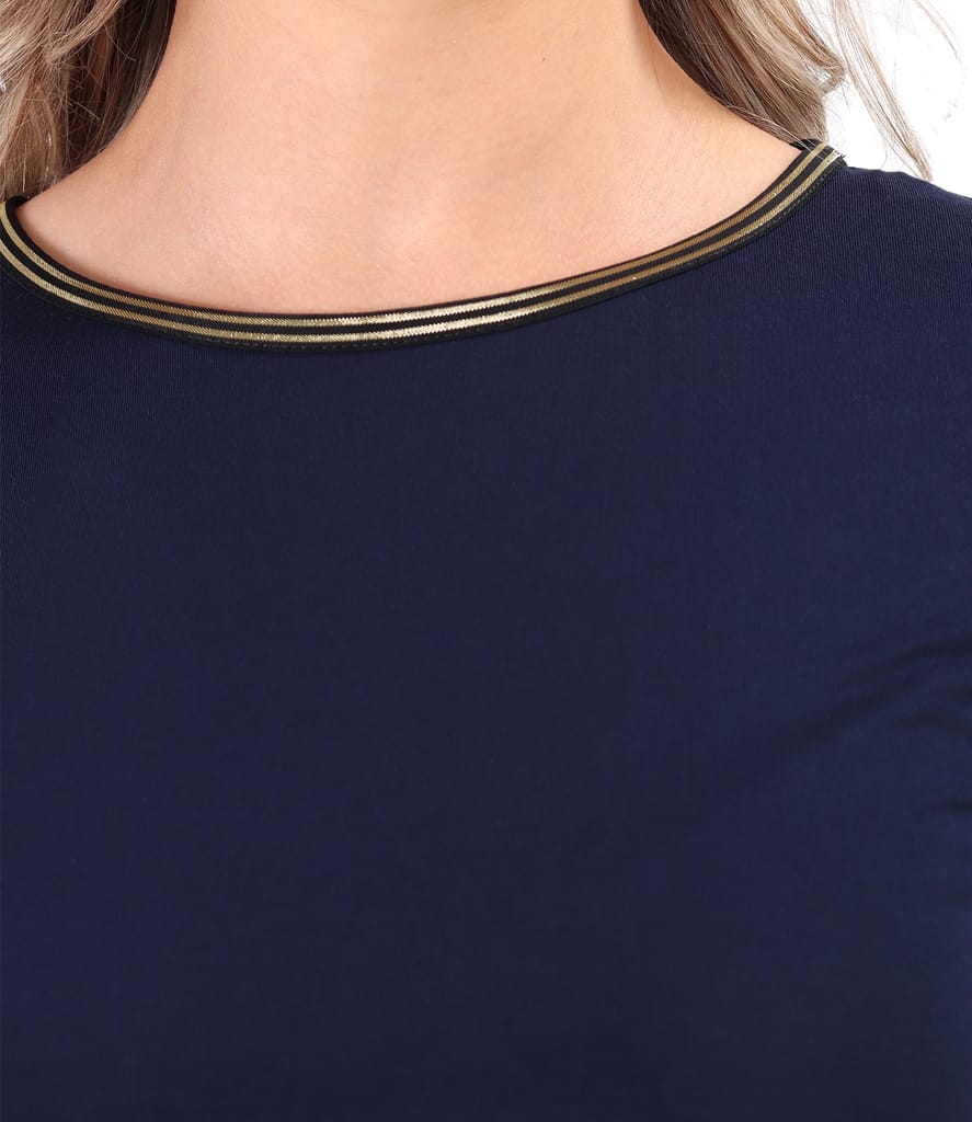 Bluza din jerse elastic cu maneci scurte