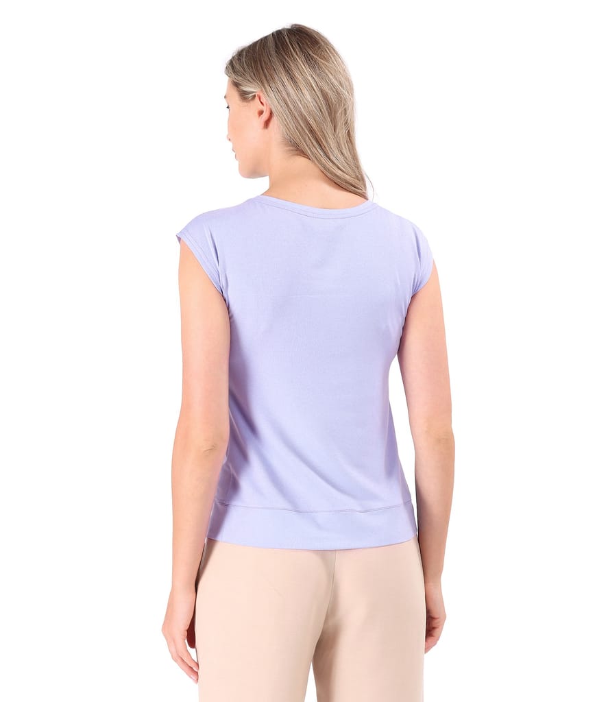 Bluza din jerse elastic cu element decorativ pe umar