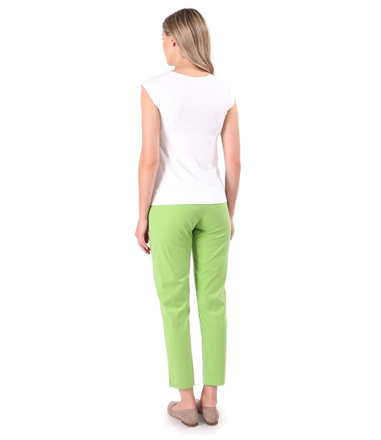 Pantaloni pana din tencel cu bumbac si bluza din jerse elastic