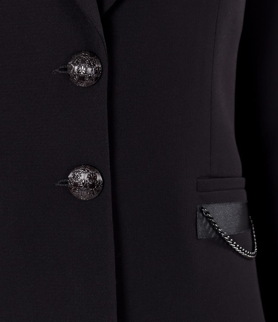 Sacou office din stofa elastica cu lant decorativ