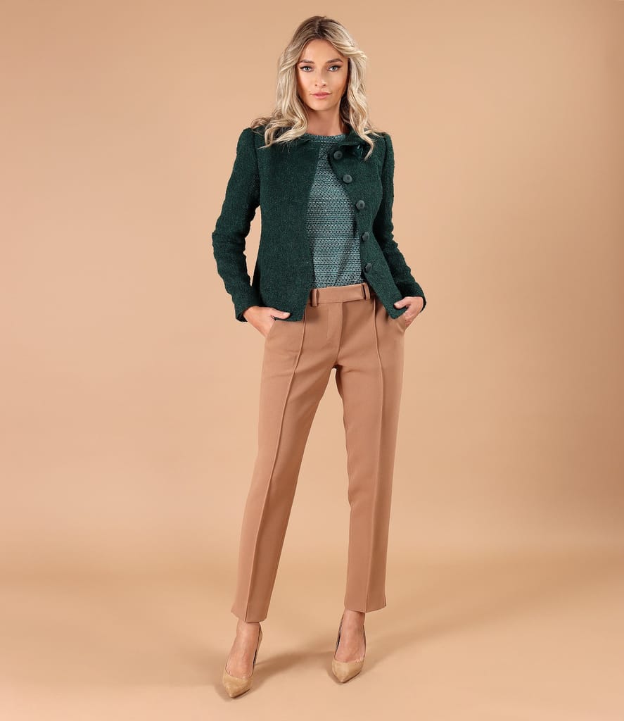 Bluza din jerse elastic imprimat cu motive geometrice