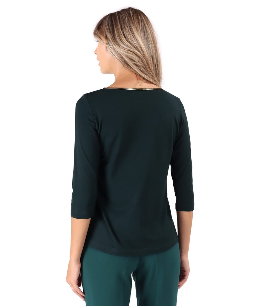 Bluza eleganta din jerse elastic cu maneci 3/4