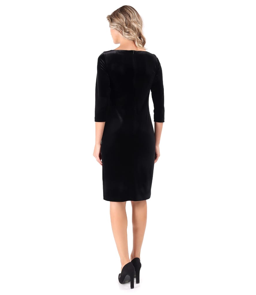 Rochie eleganta din catifea elastica neagra