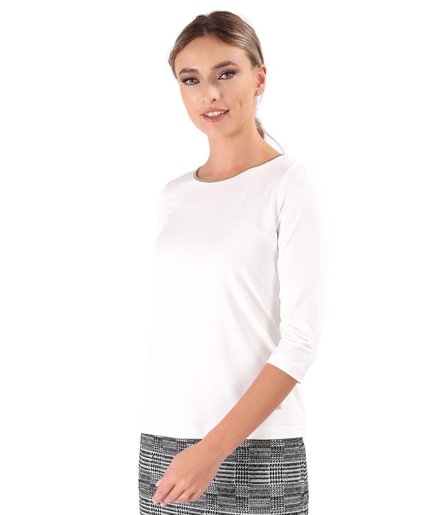 Bluza eleganta din jerse elastic cu maneci 3/4