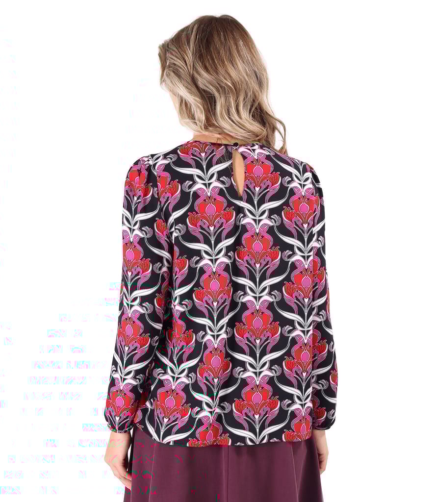 Bluza lejera din viscoza plina imprimata cu motive florale