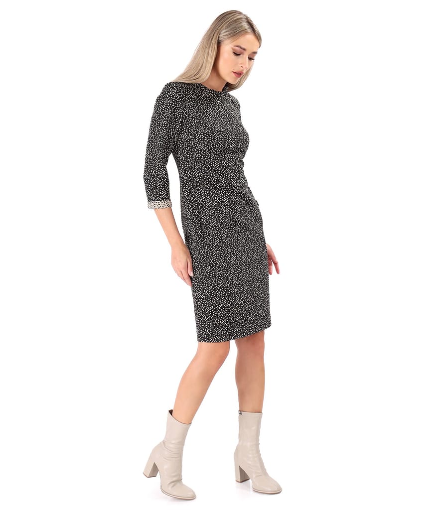 Rochie eleganta din stofa elastica groasa brocata