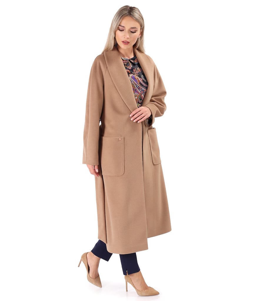 Pardesiu midi lejer din stofa groasa