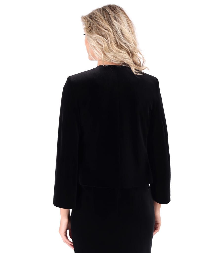 Bolero elegant din catifea elastica neagra