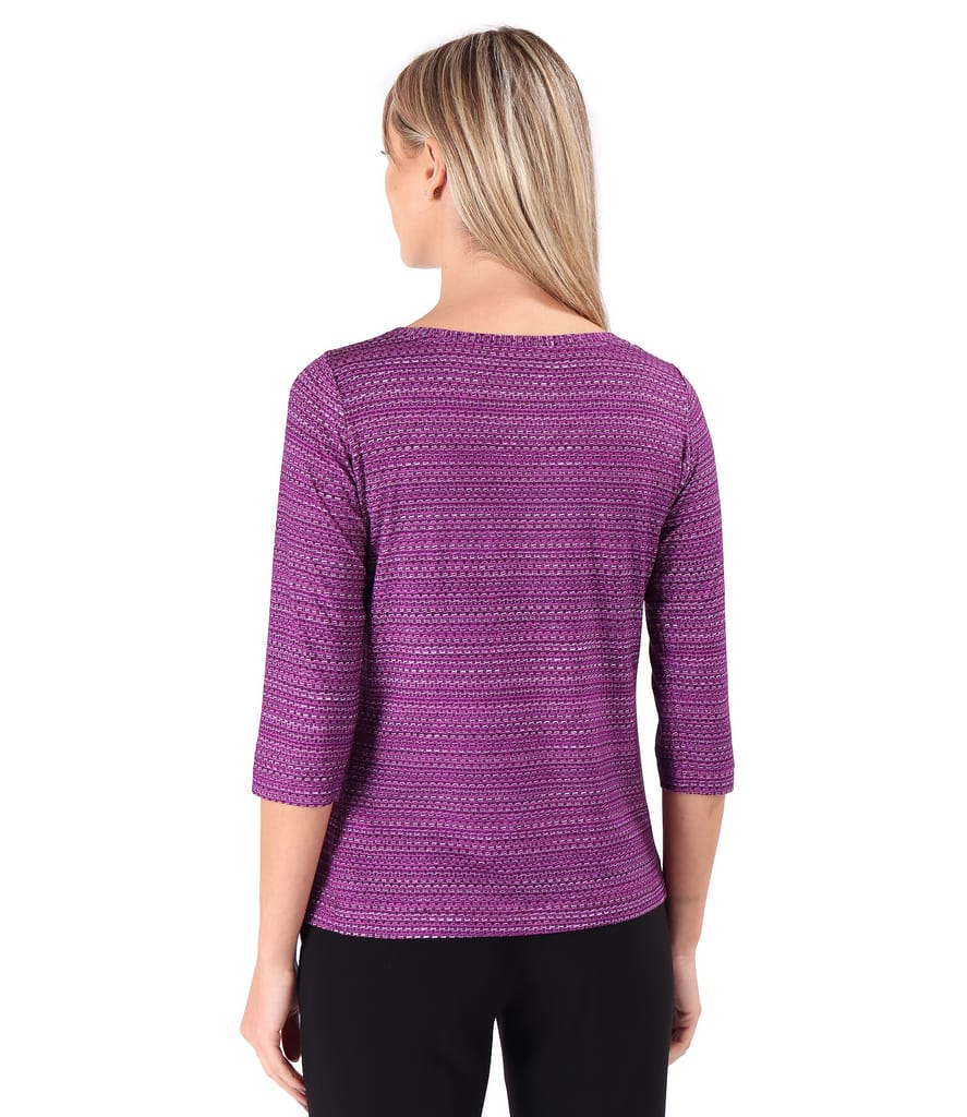 Bluza din jerse elastic imprimat cu motive geometrice