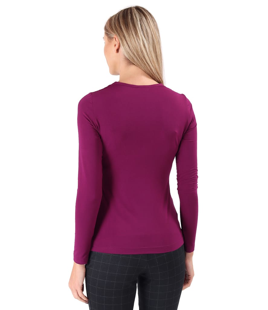 Bluza din jerse elastic cu decolteu in falduri