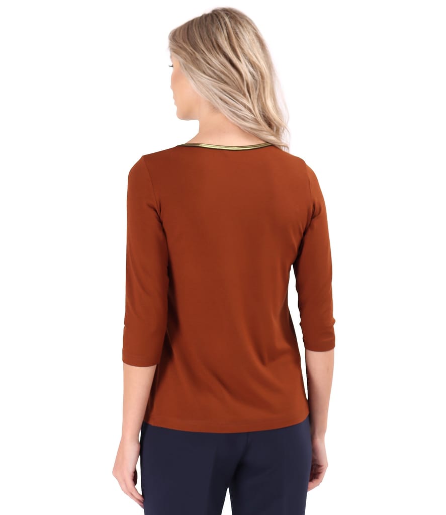 Bluza eleganta din jerse elastic cu maneci 3/4