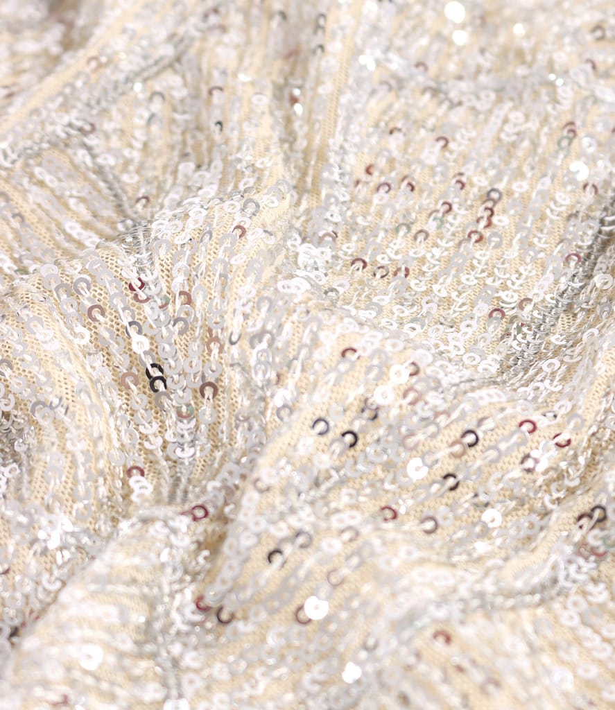 Bluza fara maneci din paiete cu garnitura de saten