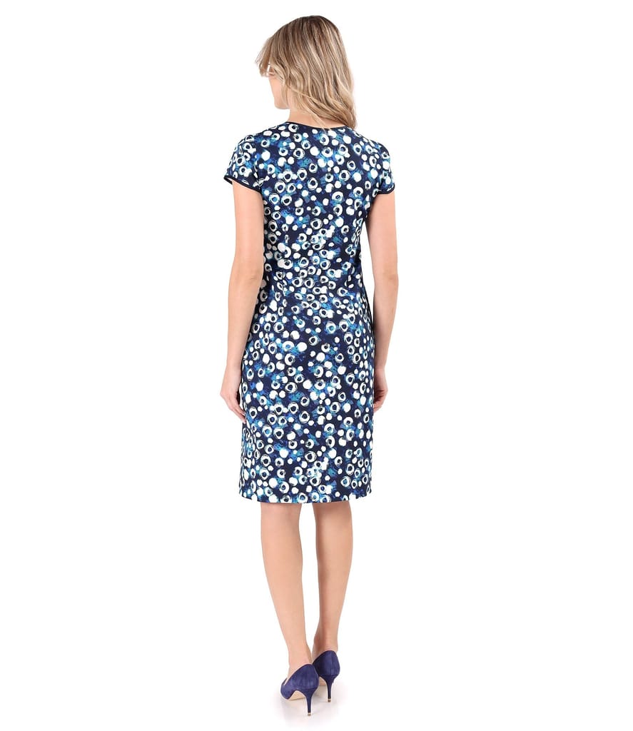 Rochie din bumbac elastic imprimat cu motive geometrice