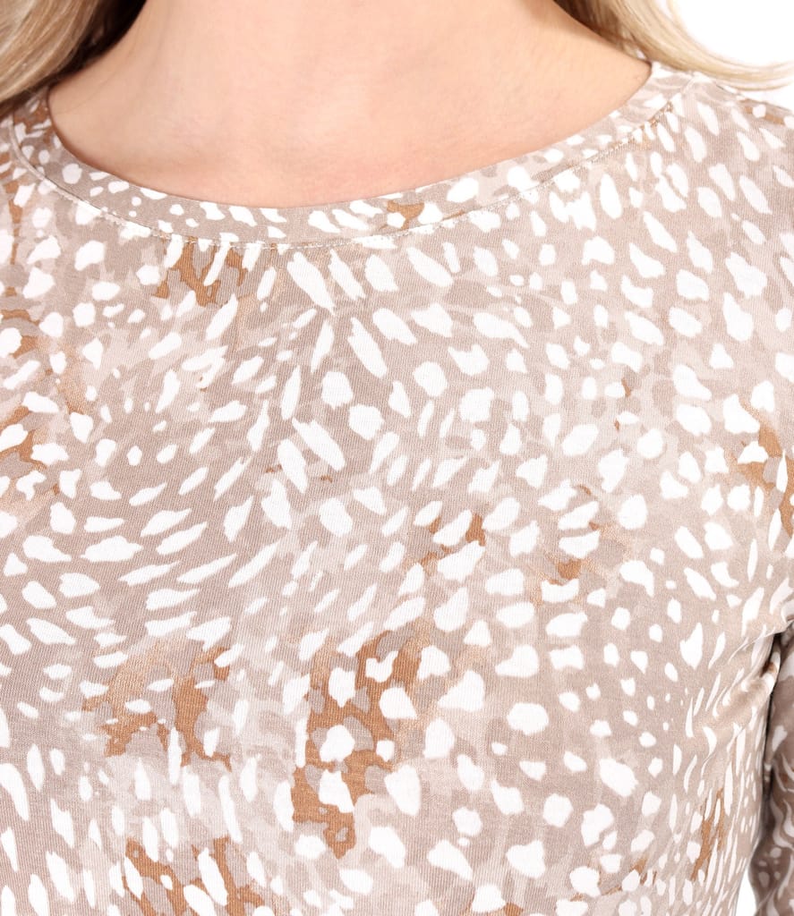 Bluza eleganta din jerse elastic imprimat cu motive florale