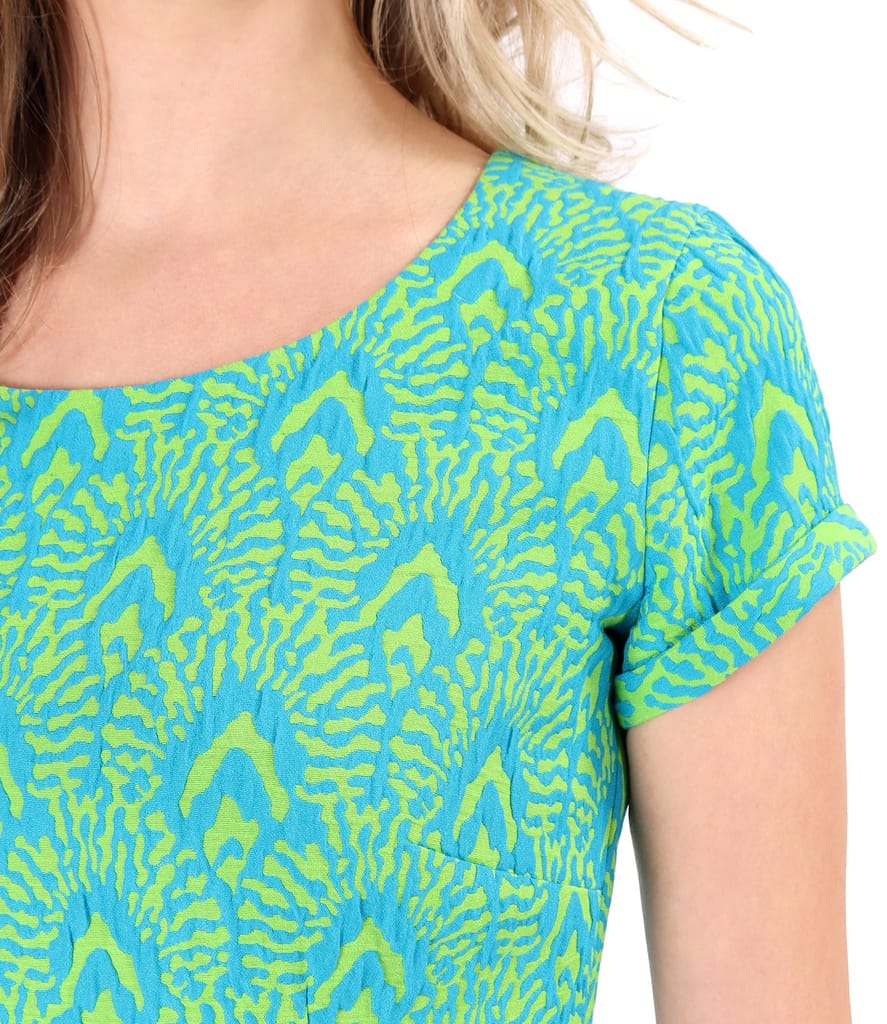 Rochie midi din brocart cu bumbac si viscoza