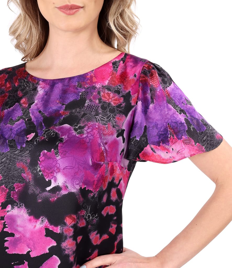 Rochie lejera din matase naturala cu maneci scurte ample