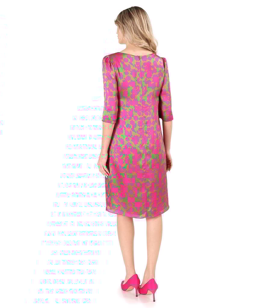 Rochie lejera din matase naturala imprimata cu motive florale