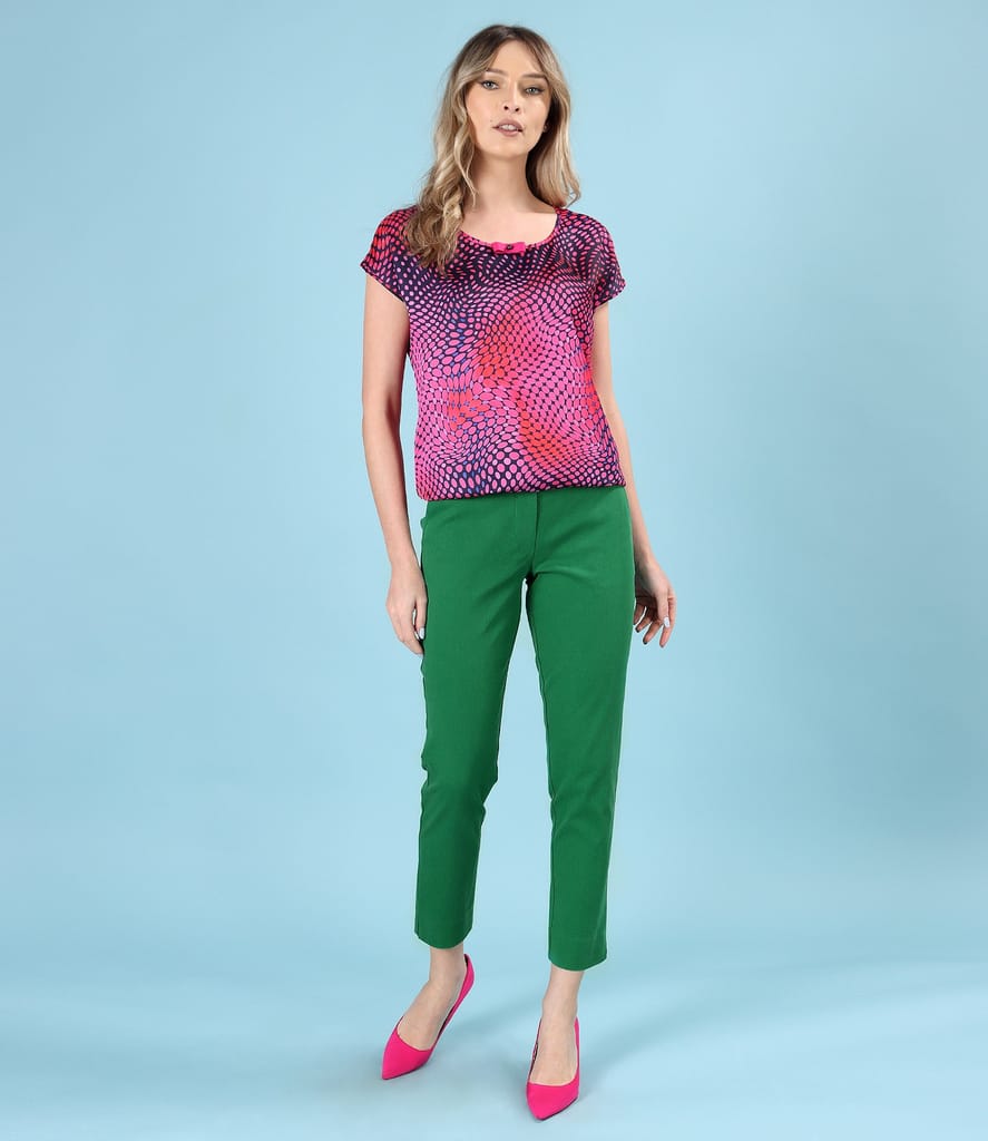 Pantaloni pana din stofa plina din tencel cu bumbac