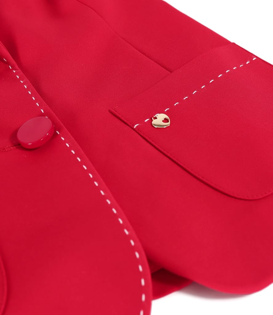 Sacou office din bumbac elastic cu cusatura decorativa in contrast