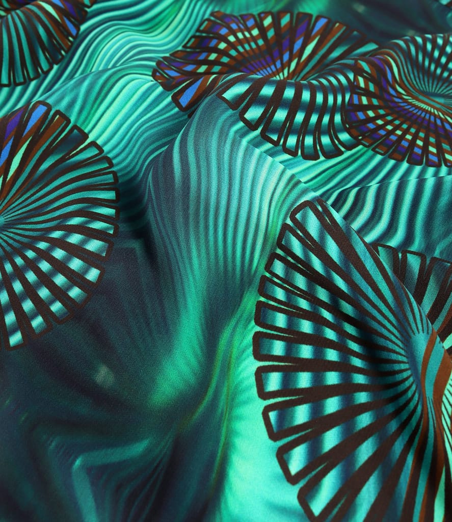 Rochie midi din viscoza imprimata cu motive geometrice