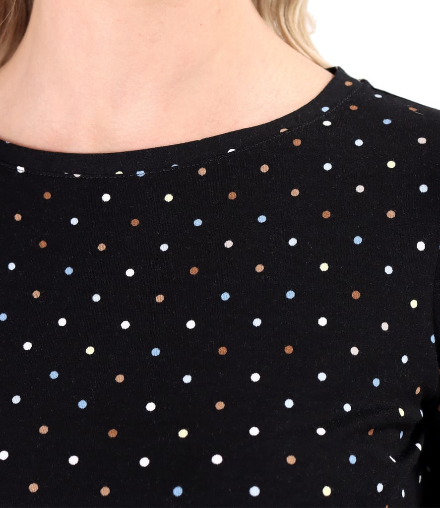 Bluza din jerse elastic de viscoza imprimat cu picouri