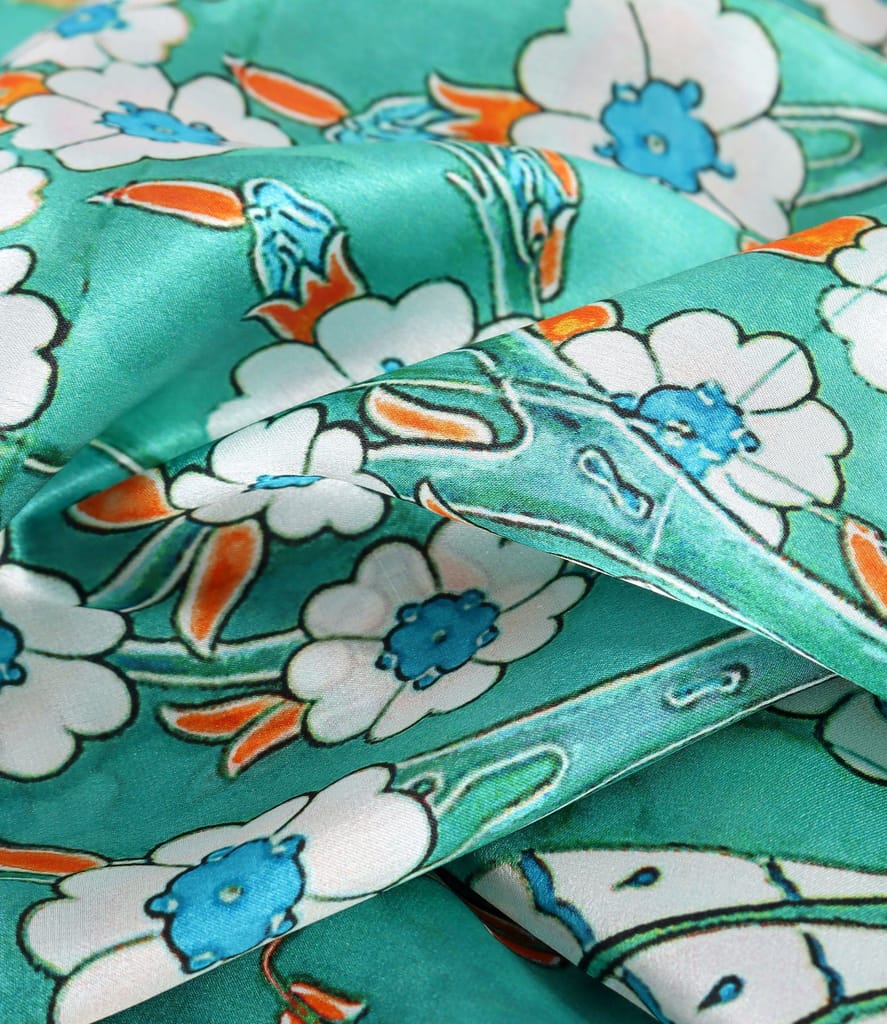 Rochie caftan din matase naturala fina cu cordon in talie