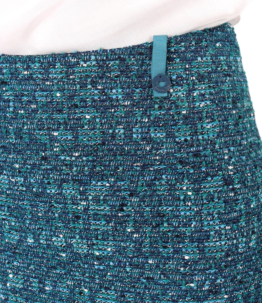 Fusta office din bucle cu lana si fir de lurex