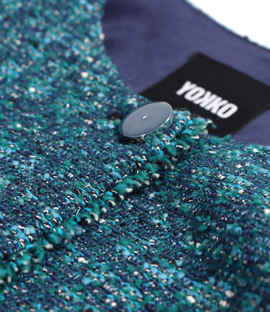 Sacou elegant din bucle cu lana si fir de lurex